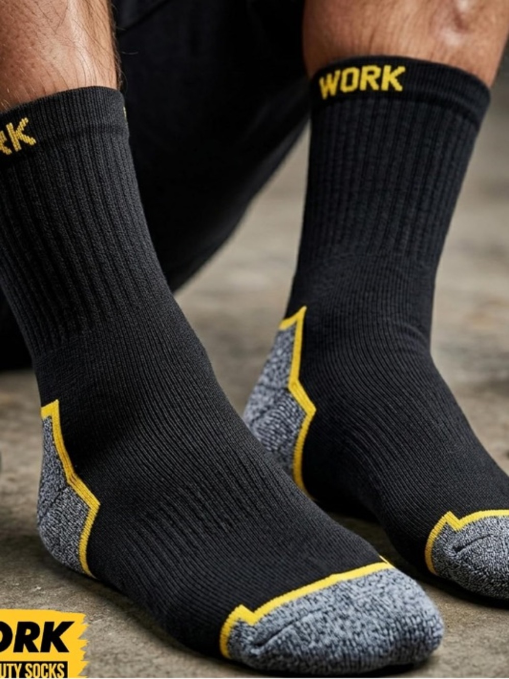 Men's Stretchy Durable Work Socks 9-Pairs Like New